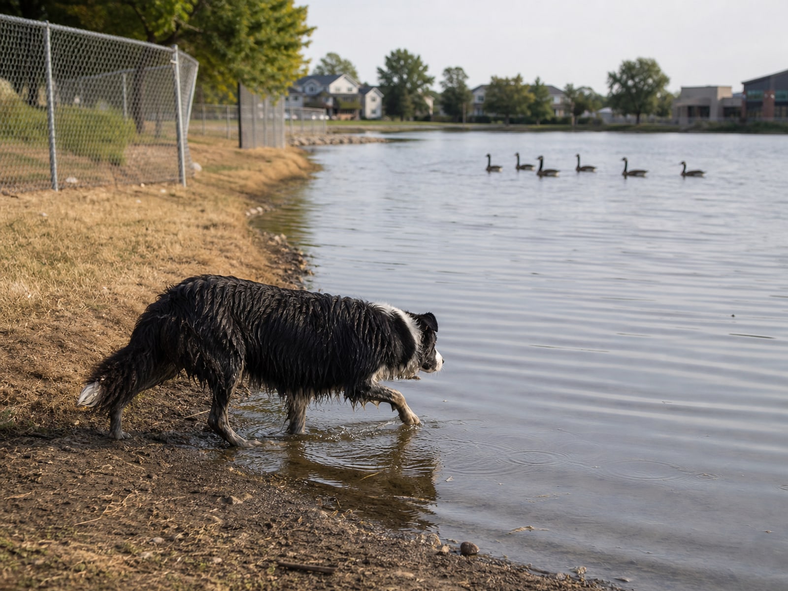 Maintained ground in Newtown, CT holding clear of Canada geese after repeat visits